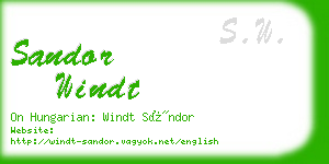 sandor windt business card